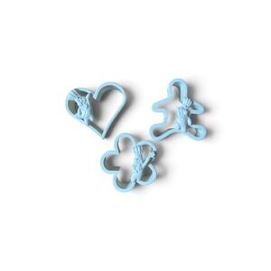Vintage Pillsbury Doughboy Cookie Cutter Set Light Blue Heart Flower Gingerbread